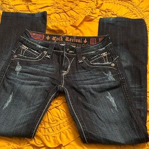 Women’s size 27 Rock Revival Stephanie Boot Jean. Dark denim